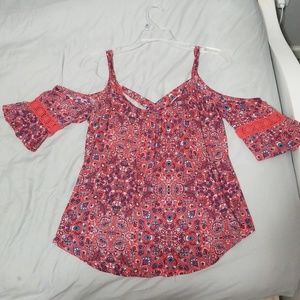 Open Shoulder Cross Back Blouse